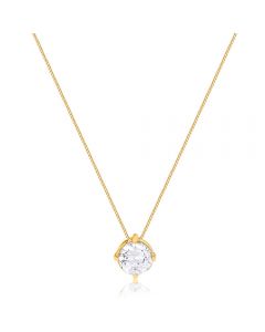 Colar com ponto de luz grande folheado em ouro 18k